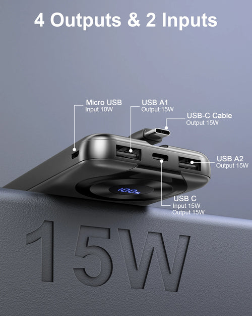 Batterie externe 10 000 mAh – t'évite l'angoisse des 5 %