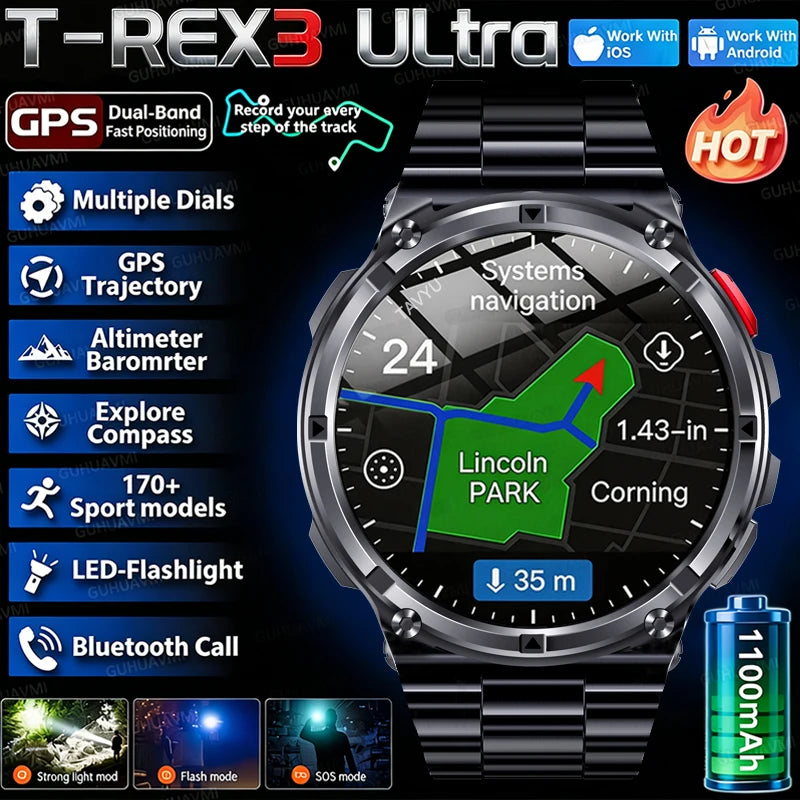 Montre connectée T-Rex3 Pro avec GPS et boussole